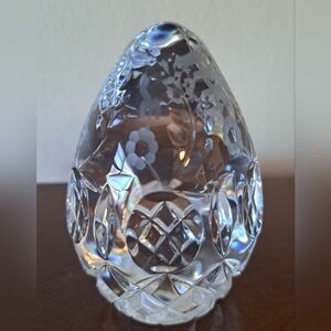 Vtg Gallia by ROGASKA 24% Full Lead Egg Crystal Made in Slovenia Paperweight